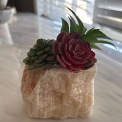 Natural Boho Stone Candle Holder – Rough Carved Onyx or Alabaster