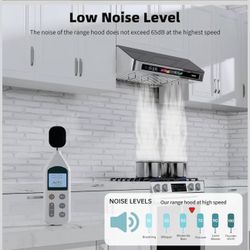 IKTCH 30 Inch 900 CFM Convertible Wall Mount Extractor Hood, Stainless Steel Kitchen Fireplace Vent with Gesture Sensor and Touch Control Switch Panel