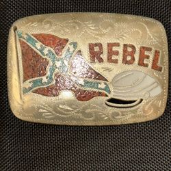 Vintage Rebel Cowboy Belt Buckle 