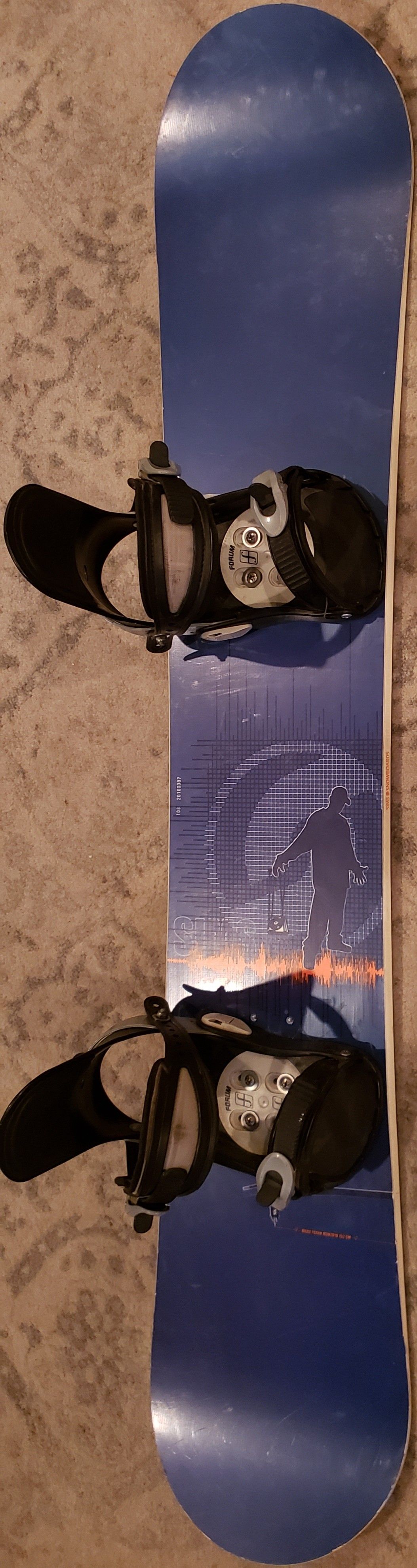 INCREDIBLE SIMS SNOWBOARD: MARK FRANK MONTOYA 152cm BOARD | GREAT FORUM RECON RATCHET BINDINGS; GREAT OVERALL BOARD CONDITION 9 out of 10