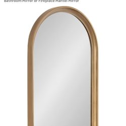 Kate and Laurel Hatherleigh Gold 24 in. W x 36 in. H Modern Arch Wood Wall Mirror New MSRP $190.00