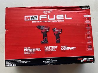 M12 FUEL 12-Volt Lithium-Ion Brushless Hammer Drill & Impact Driver Kit w/2 Batteries Bag (2-Tool)