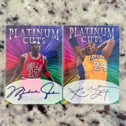 PLATINUM CUTS: Lot of (2)- (1)-MICHAEL JORDAN.  (#12-Jersey). (1)- KOBE' BRYANT.  (#24-Jersey). Both are LIMITED EDITION.  ONLY-(1000 pcs.).