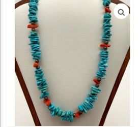Vintage '70s native American turquoise necklace