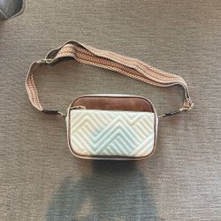 White And Brown Leather Crossbody Bag
