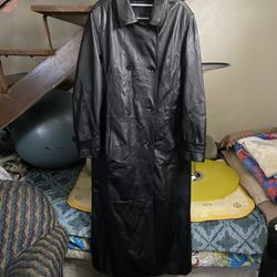 WILSONS LEATHER PELLE STUDIO XL LONG TRENCH COAT