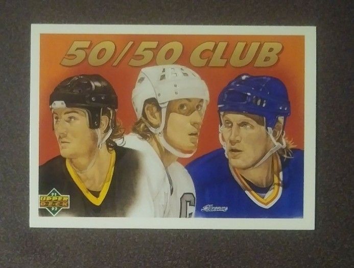 1991-92 Upper Deck 50/50 Club Lemieux Gretzky Hull #45 Hockey Card Vintage Collectible Sports NHL