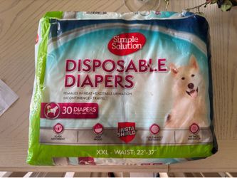 Simple Solution Disposable Dog Diapers XXL – 30 Count (Brand New, Sealed Package)