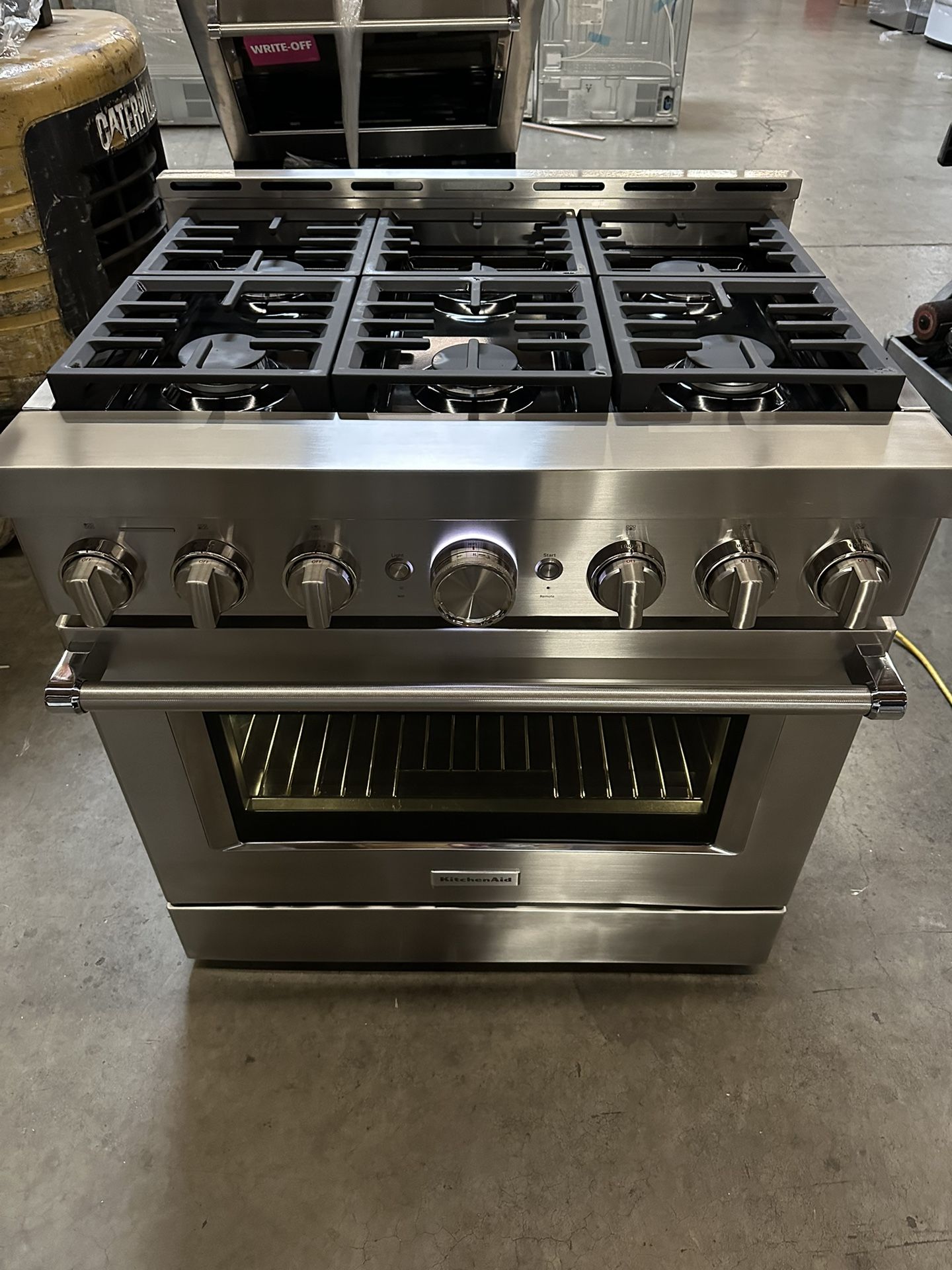 kitchen aid built in gas stove range 36”