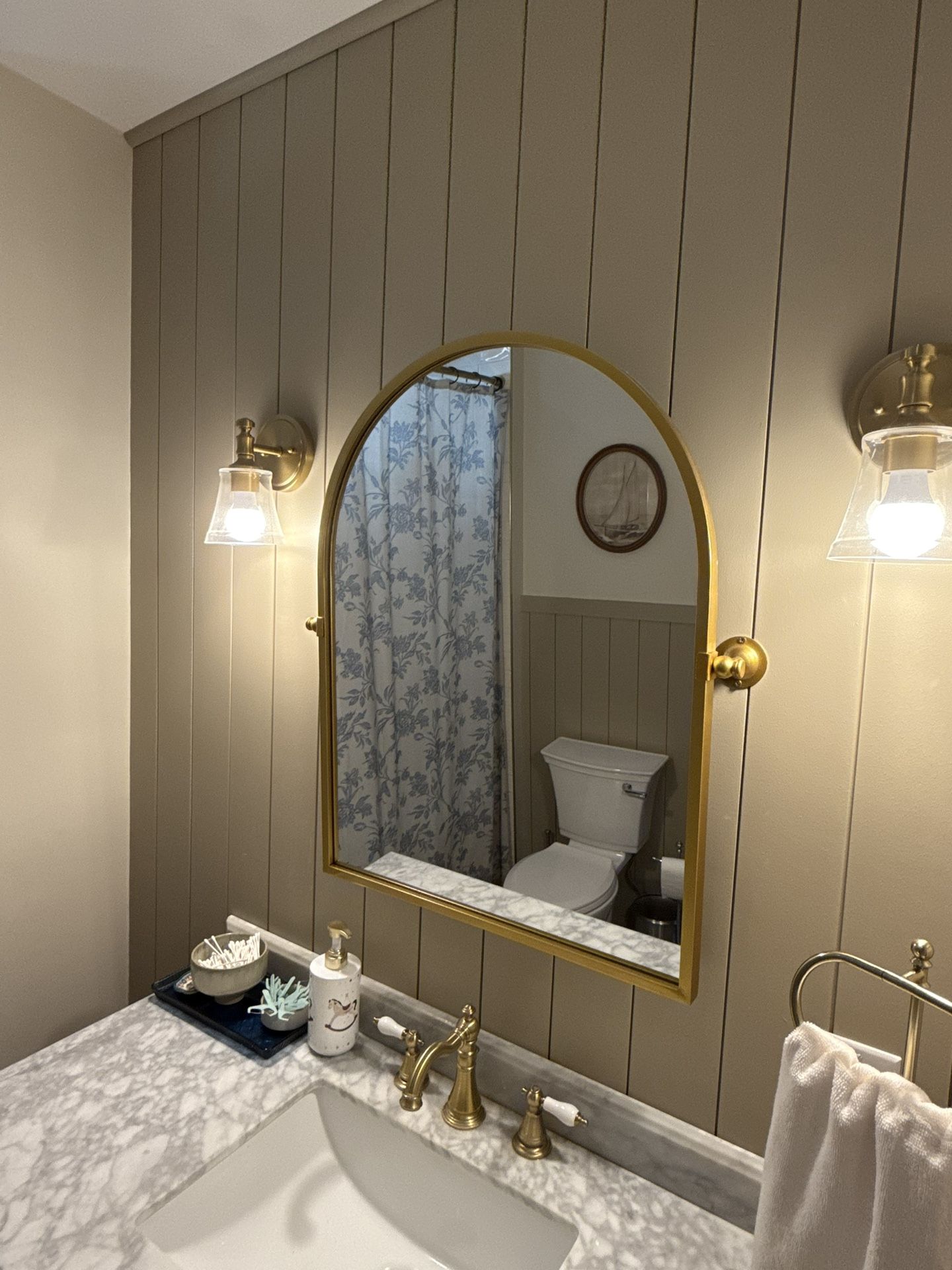 Arched bathroom Wall Pivot Mirror 