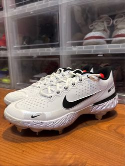 Nike Alpha Huarache Elite 3 Low White Grey CV3552-104 Baseball Cleats Sz 8.5 NEW