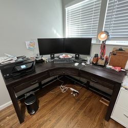 Living Spaces Wooden Corner Desk