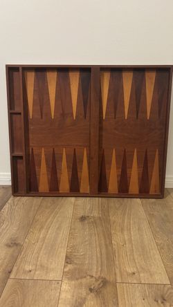 Vintage solid wood backgammon board