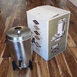 West Bend Stainless Steel 12-30 Cup Coffee Maker Percolator Vintage 