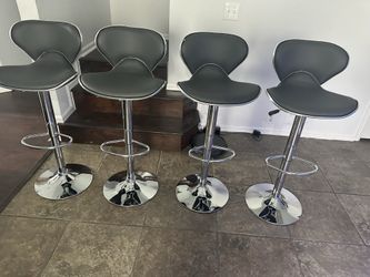 Brand New Set Of 4 gray Bar Stools (vista) / gray Pub Stools / Adjustable Height And Swivel / Price Is Firm / Pick Up Only  new in 📦  
