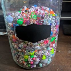 large Jar Of Mixed Beads