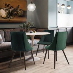 Homy Casa SMEG Green 2 PCS Dining Chair for Kitchen & Dining Room Open Box