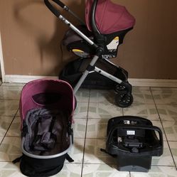 EVENFLO PIVOT MODULAR TRAVEL SYSTEM STROLLER CAR SEAT AND BASSINET 3 IN 1