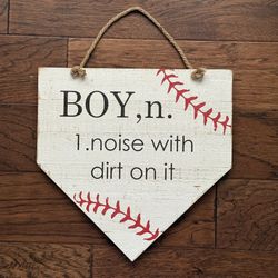 Baseball Home Plate Wood Wall Decor 