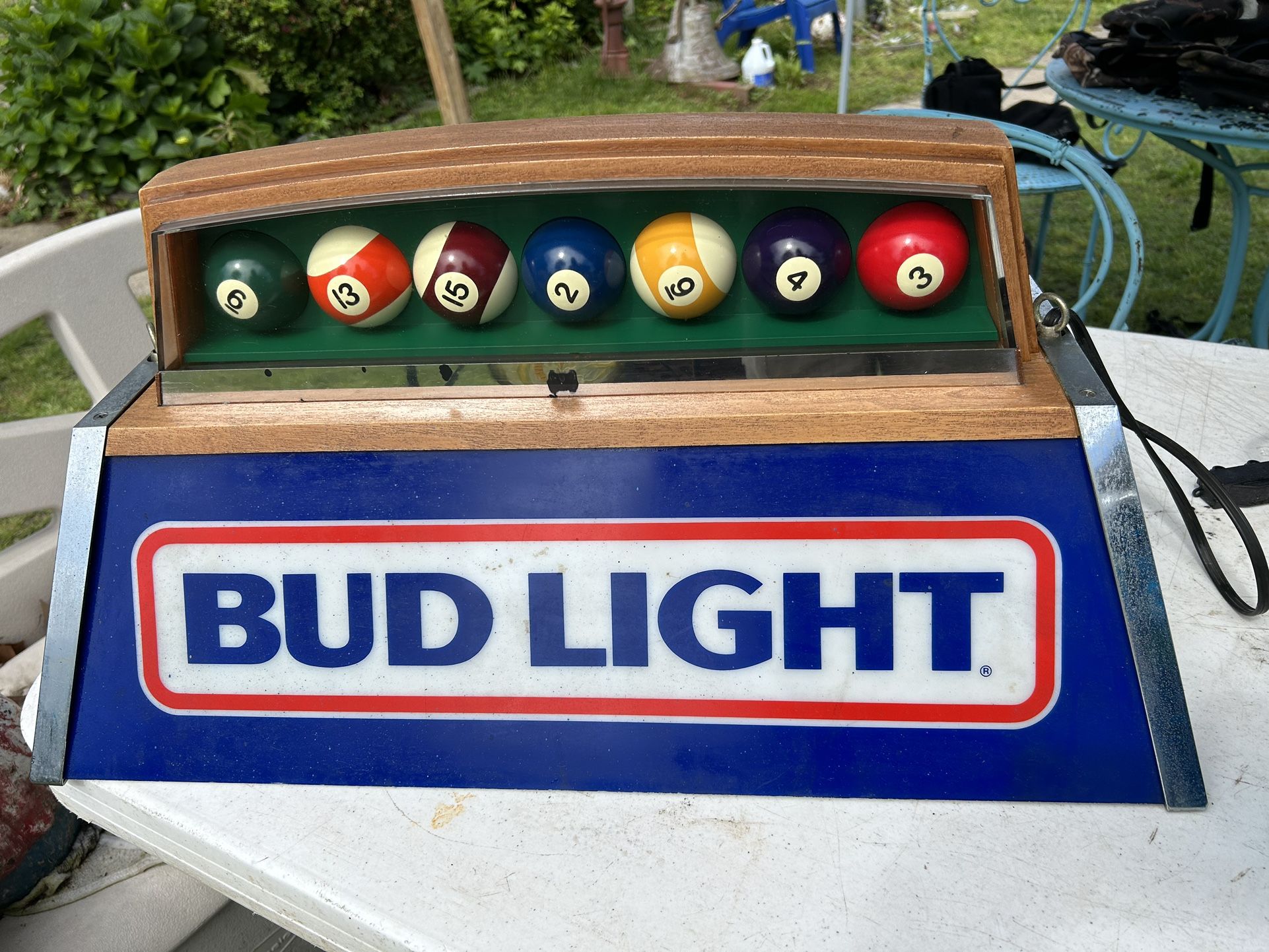 vintage Bud Light pool table light