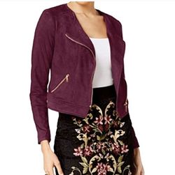 Thalia Sodi Faux-Suede Moto Jacket