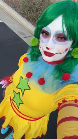 Killer Klowns Costume size Large women with Green Wig