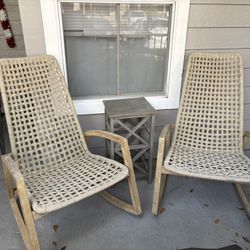 Sequoia Rope Eucalyptus Wood Indoor Outdoor Rocking Chair 