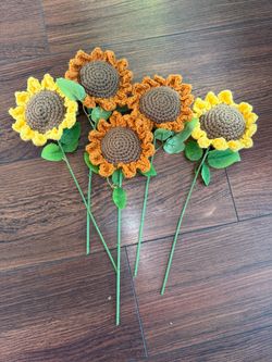Handmade Crochet Sunflowers