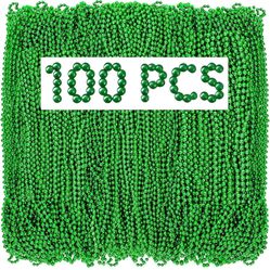 100 PCS St Patricks Day Necklace Bulk St Patricks Day Accessories for Women Green Beads St Pattys Accessories Decorations Party Favor