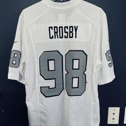 Raiders Max Crosby White Silver Football Jersey (Men Sizes) 