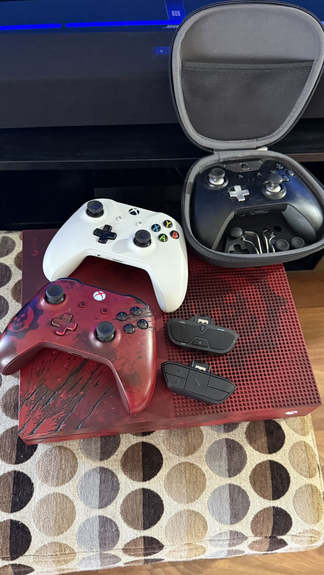 Xbox One S Gears Of War 4 Edition With 2 Regular Controllers And One Xbox Elite Controller Bundle