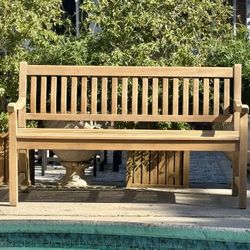 Like New Teak Warehouse Brand Wave Bench 6’ 