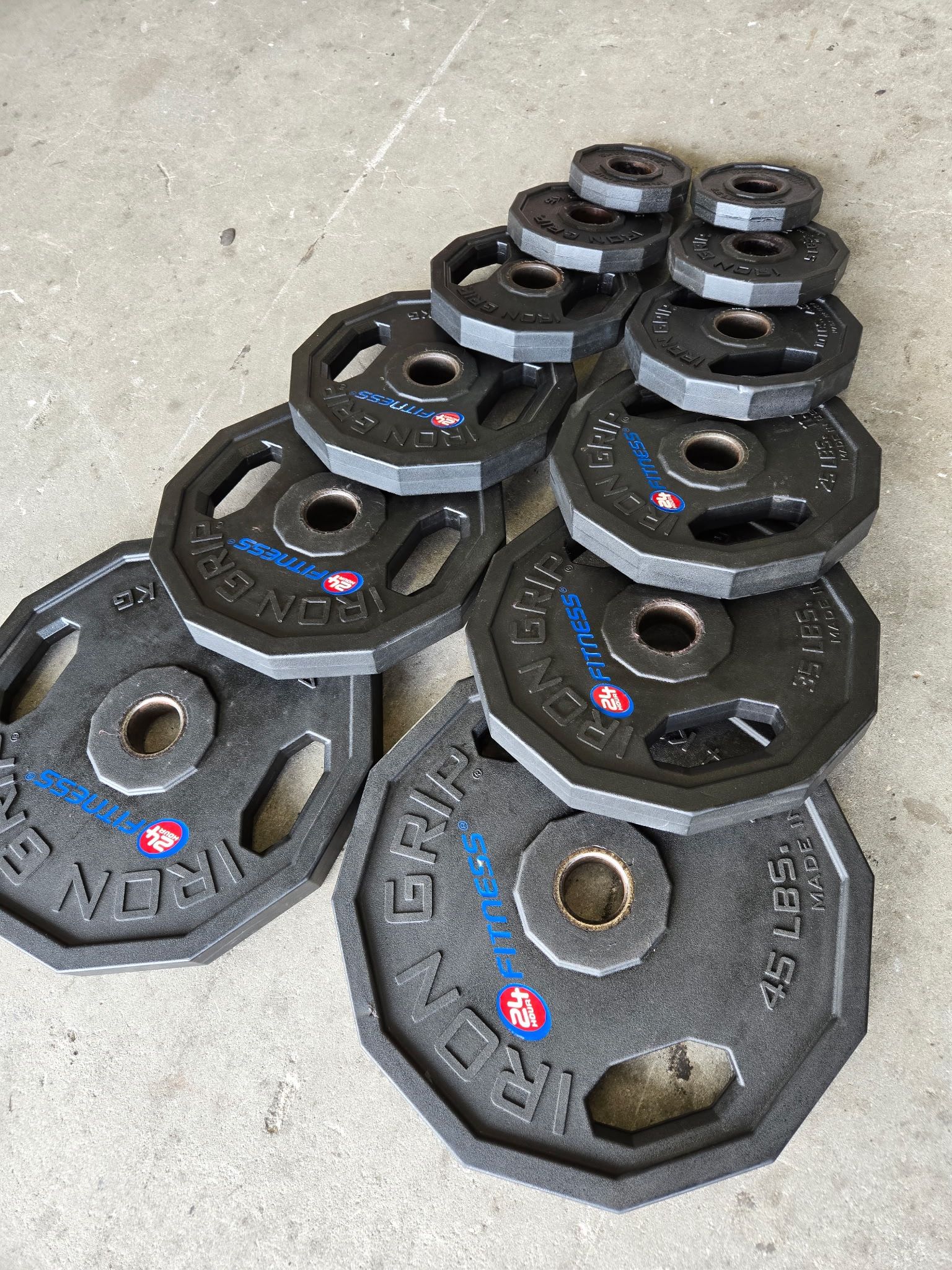 Commercial Urethane Iron Grip Olympic Plate Set