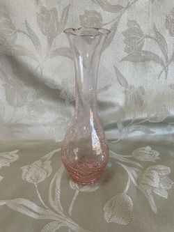 Pink Crackle Glass Vase