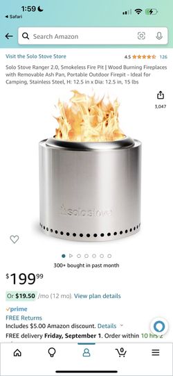 Solo Stove Ranger 2.0, Smokeless Fire Pit | Wood Burning Fireplaces with Removable Ash Pan