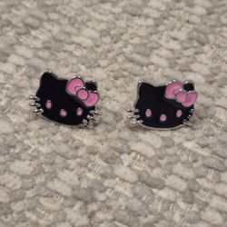 Hello Kitty Earrings, Black