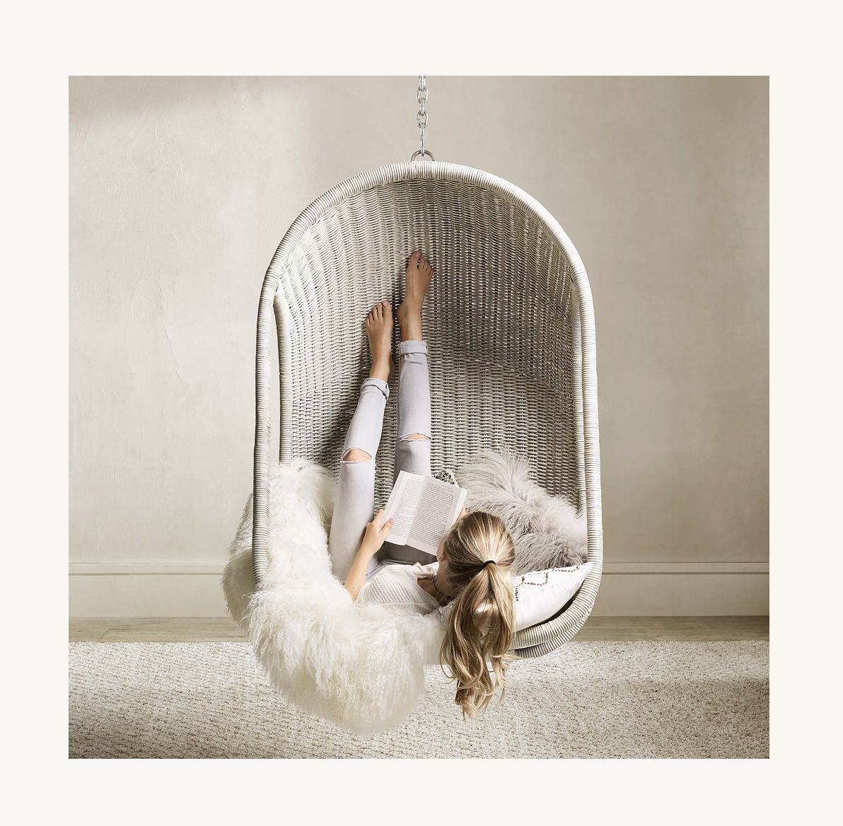Wicker Hanging Chair Restoration Hardware