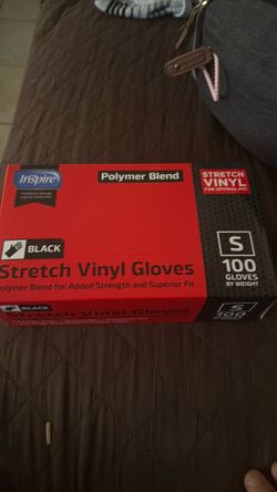 Stretch vinyl gloves color black size small  total 100