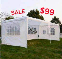 10x20 White Wedding Party Tent Canopy With 4 Windows & 2 Sidewalls -6 (FOR SALE),Event C@nopy