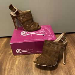 Brand New Woman’s Elegant Collection brand Brown High Heel Shoes Up for Sale 
