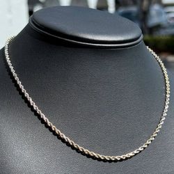 Jewelry 10k hollow two tone yellow gold Rope necklace chain 16.00" 2.00mm w lobster lock