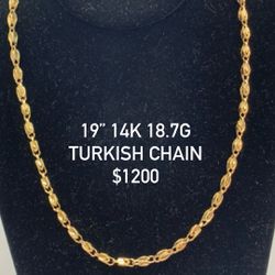 19” Gold Turkish Chain #25402