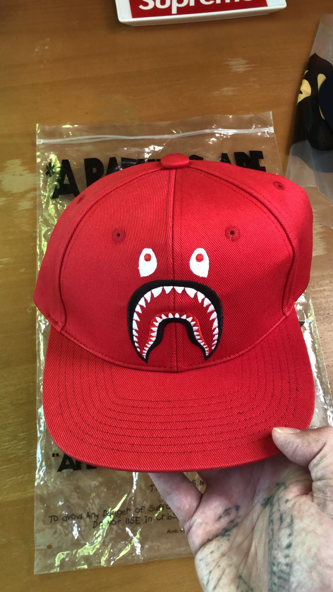 Red Bathing Ape PONR Snapback Hat