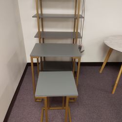 (3) Piece Set 5 Tier Display Shelf & 2 Nesting Tables 