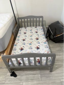 Gray toddler bed