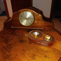 G.E clock and an EVANS FUEL lighter/ Ashtray. Ocean Estate 