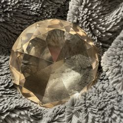 Faceted Crystal Diamond Cut Paperweight 3”