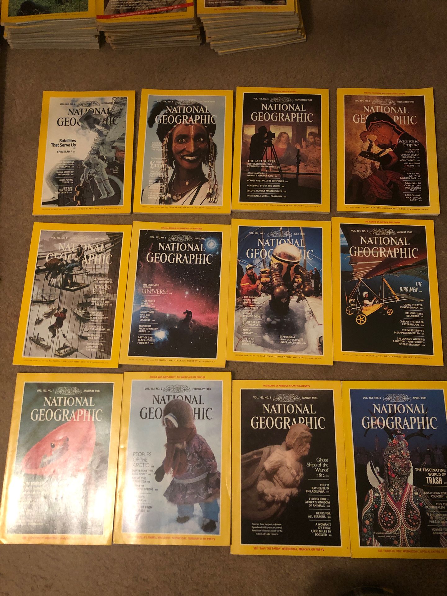 National Geographic Magazines 1983 (all 12)