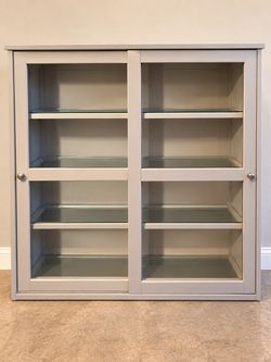 IKEA havsta-glass-door-cabinet-gray-beige