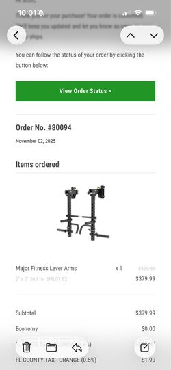 Major Fitness Lever Arms (2” x 2” for SML07 / B2 Power Rack)